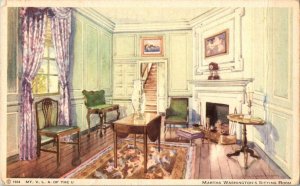 Postcard Martha Washington's Sitting Room Vintage Standard View Card 