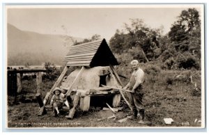 c1940's A Typical Quebec Outdoor Oven Canada RPPC Photo Vintage Postcard