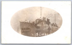 K44/ Ship RPPC Postcard c1910 U.S.S. Calhoun Fletcher Destroyer US Navy 102