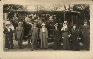 Salt Lake City UT Sight Seeing Car Bus LDS Mormons c1910 RPPC PC