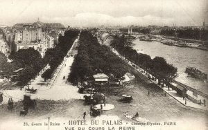 Vintage Postcard 1910's Hotel Du Palais Cours La Reine Champs Elysees Paris FR