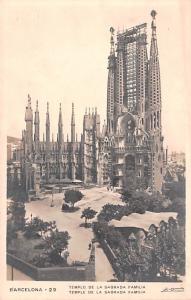 Spain Old Vintage Antique Post Card Temple de la Sagrada Familia Barcelona Un...