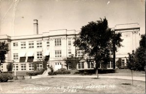 RPPC Community High School, Wheaton IL c1947Vintage Postcard H65