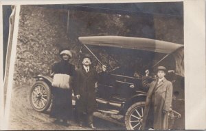 Early Car Automobile 3 People Slightly Out of Focus CYKO RPPC Postcard H61