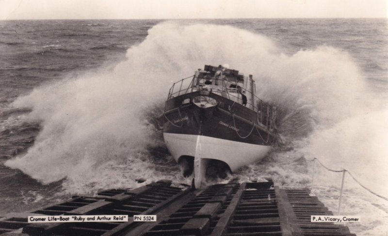 Cromer Life Boat The Ruby & Arthur Reid Ship RPC Postcard