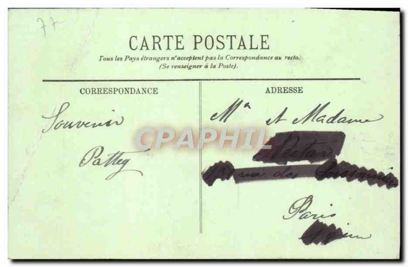 Old Postcard Fontainebleau Left Perspective on & # 39Etang