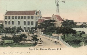 curacao, W.I., WILLEMSTAD, Sto. Thomas School (1900s) Gebr. Jonckheer Postcard