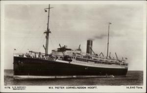 Steamship MS Pieter Corneliszoon Hooft Real Photo Postcard