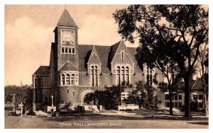 Postcard BUILDING SCENE Amherst Massachusetts MA AS9474