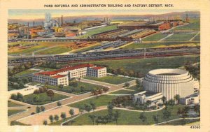 Ford Rotunda Administration Building Factory Detroit Michigan linen postcard