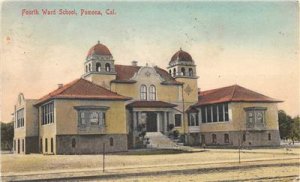 Fourth Ward School, Pomona, California 1908 Vintage Hand-Colored Postcard