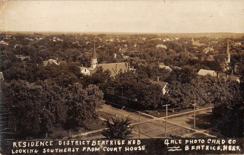 Beatrice Nebraska Residence District Real Photo Antique Postcard K29073