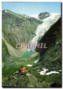 Old Postcard View of the precipitous valley of Briksdal