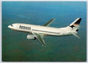 Aviation Postcard Australian Airlines Boeing 737-376 In Flight EX10