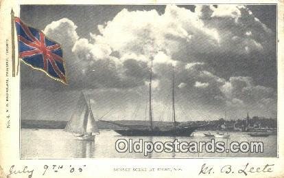 Digby, Nova Scotia Sailboat 1905 light internal creases, writing on front, po...