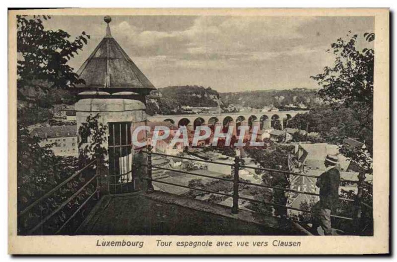 Old Postcard Luxembourg Spanish Tour with View Towards Clausen