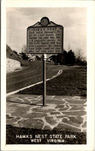 Real Photo Postcard Hawks Nest State Park in Ansted, West Virginia~3314