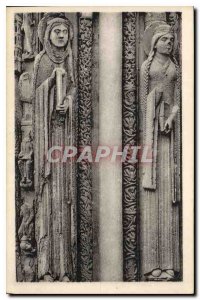 Postcard Old Cathedral of Chartres Judah Reina Royal Portal