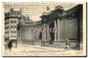 Old Postcard Paris Main Entrance of the National Archives