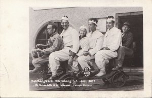 Postcard RPPC Salzbergwerk Durnberg July 17 1937 People Costume Open Car