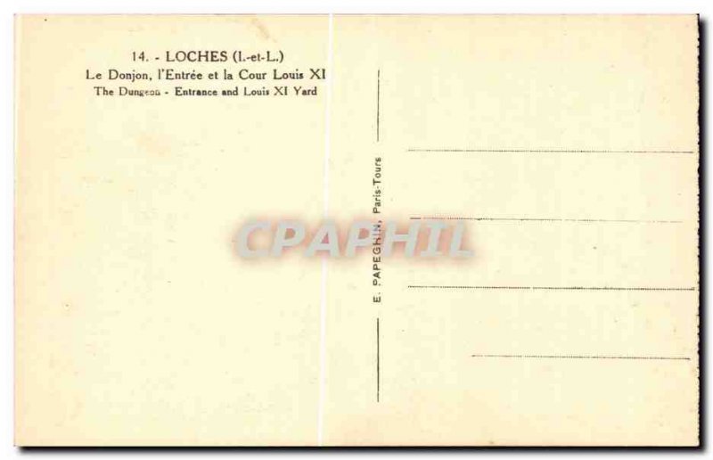 Loches Old Postcard The keep the & # 39entree and Louis XI court