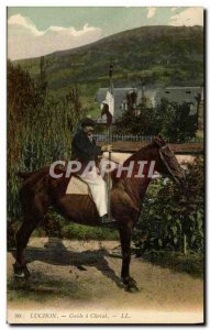 Postcard Old Mountaineering Guide Luchon horse