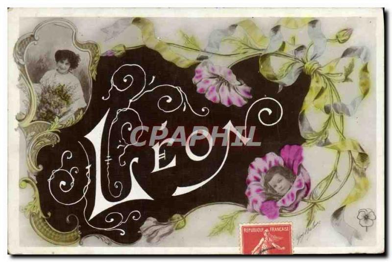 Old Postcard Fancy Surname Leon