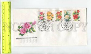 476558 RUSSIA 1999 year FDC flowers roses stripe