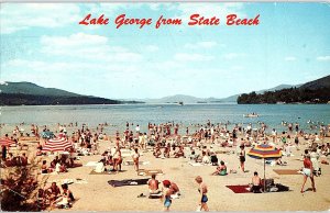 Chrome BEACH SCENE Adirondacks - Lake George New York NY AH9528