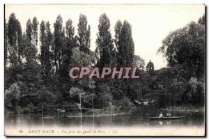 Old Postcard Saint Maur View taken of the Park Quays