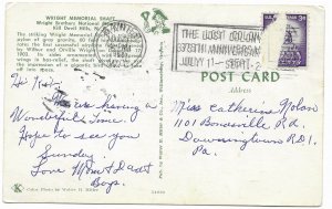 US North Carolina, Wright Brothers Memorial. Kill Devil Hills. mailed 1966