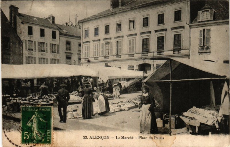 CPA ALENCON Le Marché Place du Palais (868617)