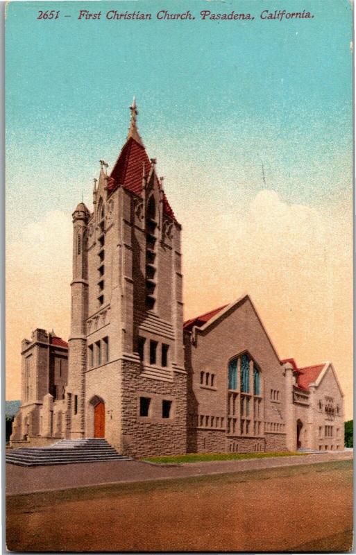 First Christian Church, Pasadena CA Vintage Postcard O07