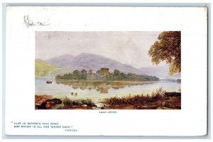 1908 Loch Leven Lake in Kinross-Shire Scottish Lochs Oilette Tuck Art Postcard