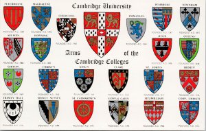 Cambridge University UK Arms of  Cambridge Colleges J. Salmon Postcard F72