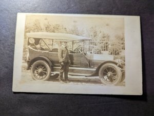 Mint USA Automobile RPPC Postcard Early Cadillac With Black Owner