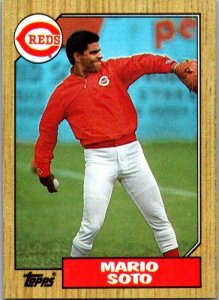 1987 Topps Baseball Card Mario Soto Cincinnati Reds sk3312