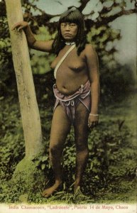 argentina, CHACO, India Chamacoco, Ladráonte, Nude Indian Woman 1910s Postcard