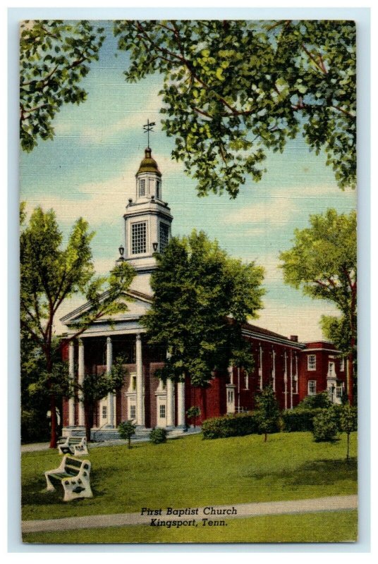 c1940's First Baptist Church Kingsport Tennessee TN Unposted Vintage Postcard 