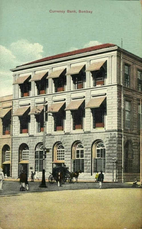 india, BOMBAY, Currency Bank (1910s) Postcard