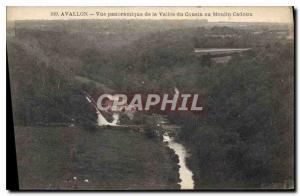 Old Postcard Avallon panoramic view of the Valley of the Cousin Moulin Cadoux