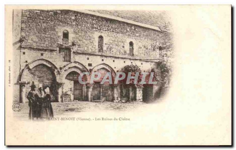 Old Postcard Saint Benoit Ruins Folklore Cloitre