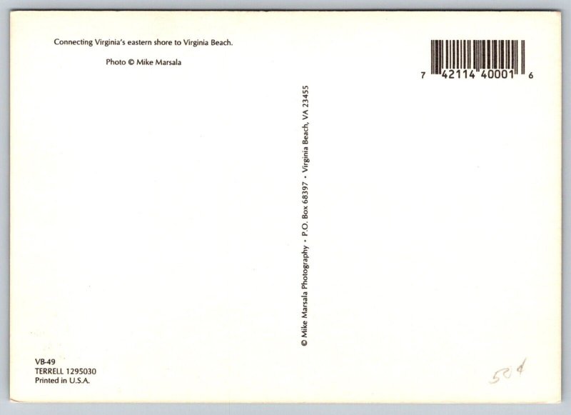 Bay Bridge Tunnel  Virginia Beach   Postcard