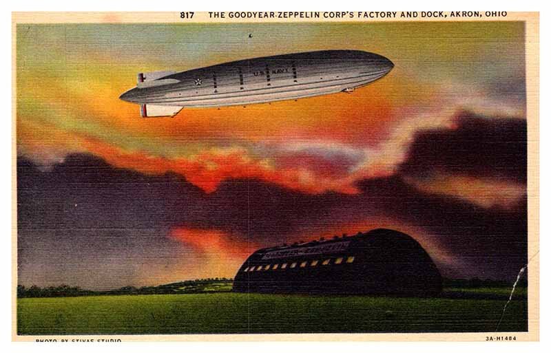 Postcard AIRPORT SCENE Akron Ohio OH AU8431