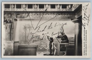 c1910's Egyptian Restaurant Peacock Room New York City NY RPPC Photo Postcard