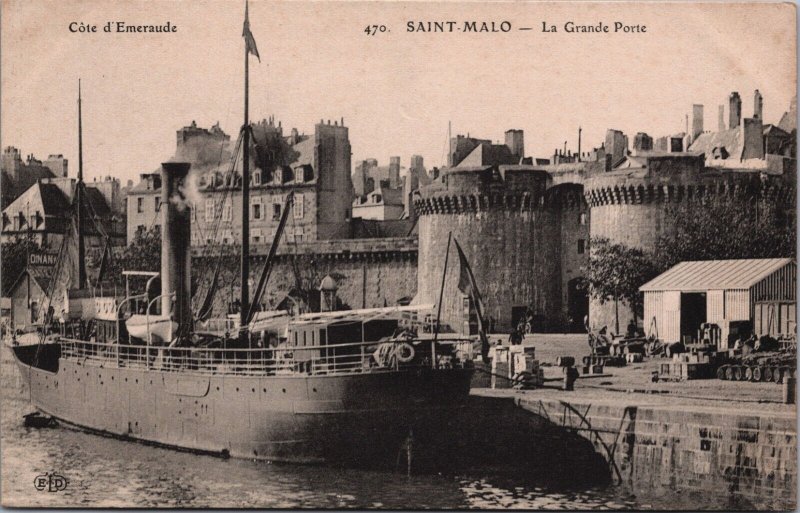 France Saint Malo La Grande Porte Vintage Postcard C047