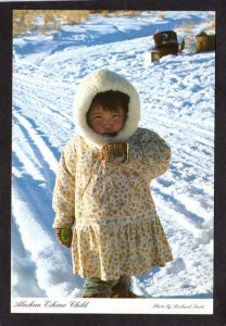 AK Alaskan Eskimo Child Children Parka Alaska Postcard