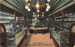 H59/ Tulsa Oklahoma Postcard c1910 Interior A.G. Boswells Jewelry Store