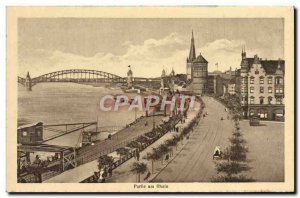 Postcard Old Party Dusseldorf Am Rhein Hindenburgwall Tempel mit Musik