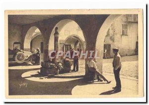 Sospel Old Postcard Arcades and old fountain